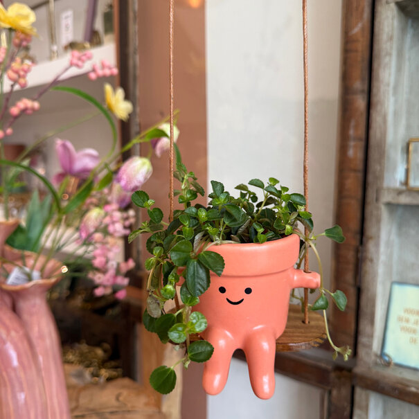 Mevrouw Potjes Schommel potje brique/roze