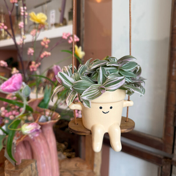 Mevrouw Potjes Schommel potje zacht geel