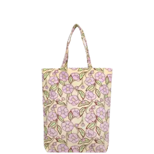 Katoen tas | flower blockprint