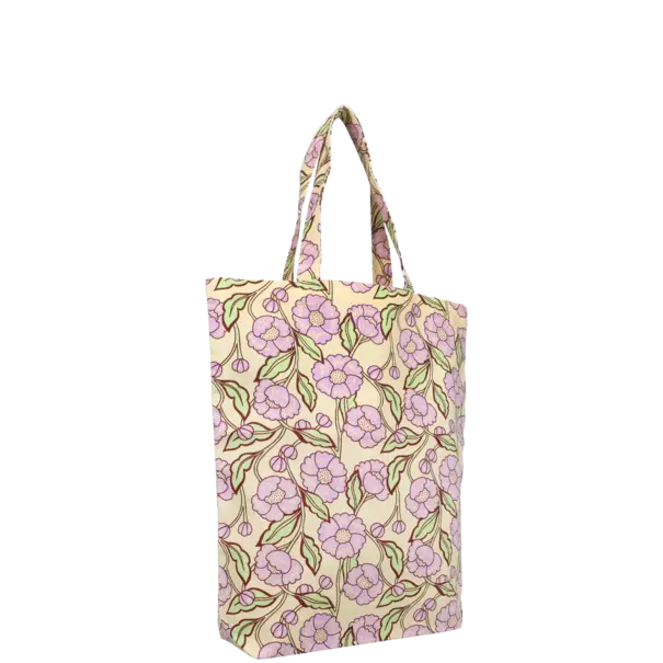 Mevrouw Potjes Katoen tas | flower blockprint
