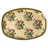 Melamine Rectangular Plate with Retro Bouquet Print