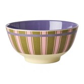 Melamine Bowl with Stripe Delight Print - Medium