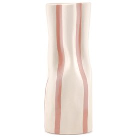 Beige vaas gestreept M