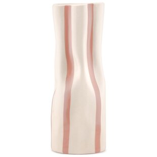 Beige vaas gestreept M