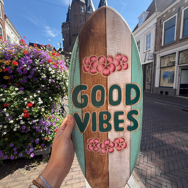 JoJo living Surfplank | Good Vibes - Turquoise/groen