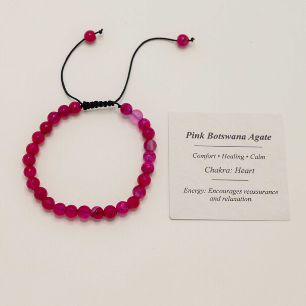 Mevrouw Potjes Natuurstenen armband - Pink Botswana Agate
