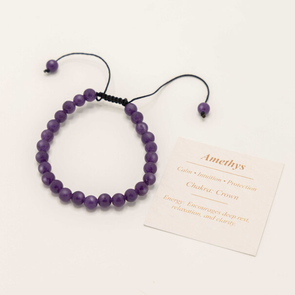 Mevrouw Potjes Natuurstenen armband - Amethys
