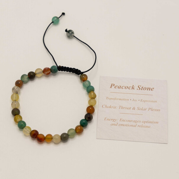 Mevrouw Potjes Natuurstenen armband - Peacock Stone