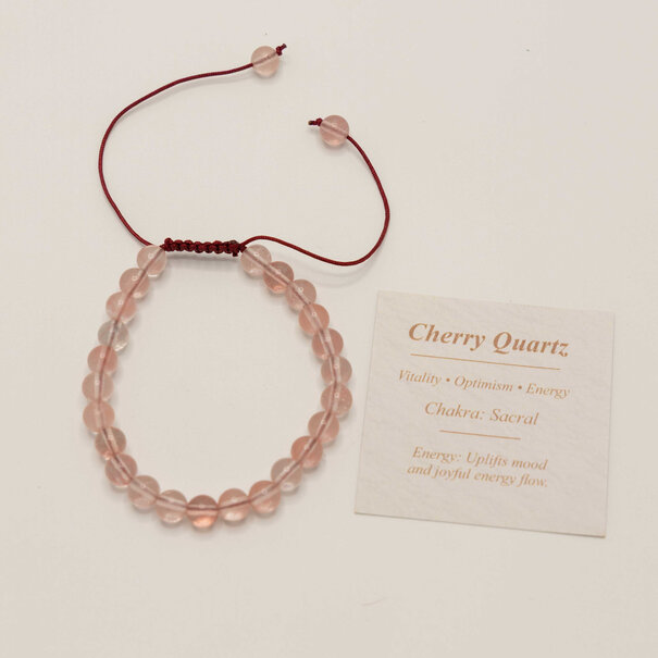 Mevrouw Potjes Natuurstenen armband - Cherry Quartz