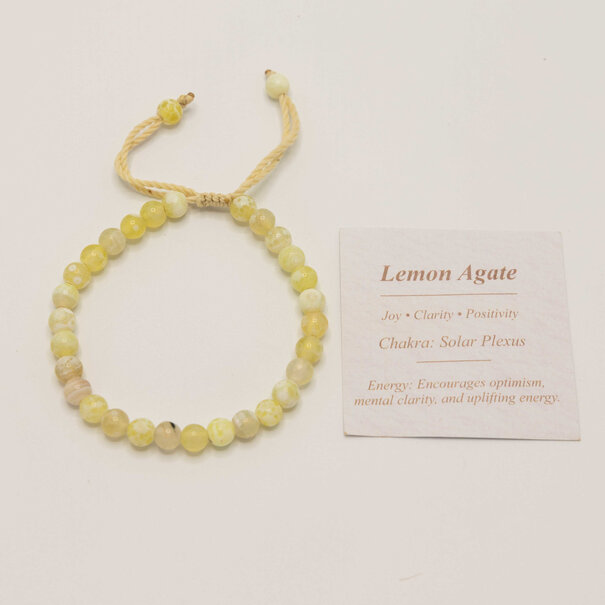 Mevrouw Potjes natuurstenen armband - Lemon Agate