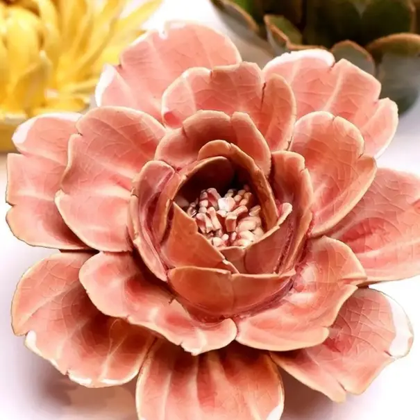 Chive Keramieken bloem | champagne roze roos