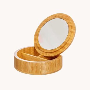 round bamboo jewelry box