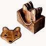 Wooden Brown Fox Coasters - Set of 6