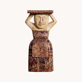 Batik plantenhouder - Bruin