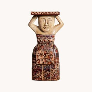 Batik plantenhouder - Bruin