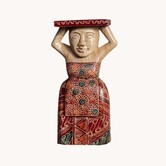 Batik plantenhouder - Rood