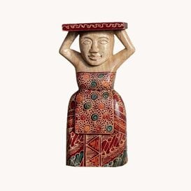 Batik plantenhouder - Rood