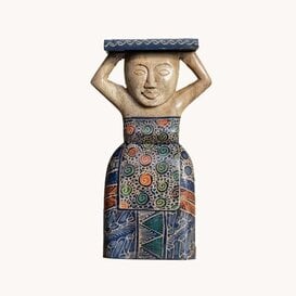 Batik plantenhouder - Blauw