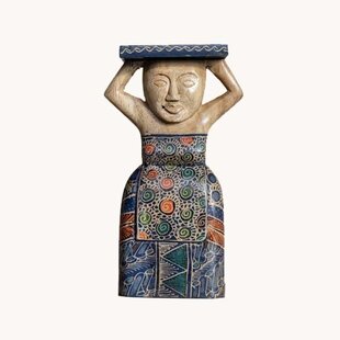 Batik plantenhouder - Blauw