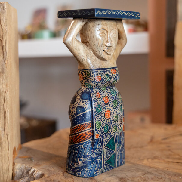 Mevrouw Potjes Batik plantenhouder - Blauw
