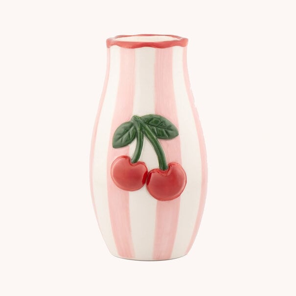 Sass & Belle Handpainted cherry vase