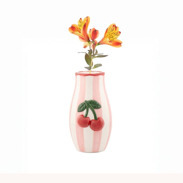 Sass & Belle Handpainted cherry vase