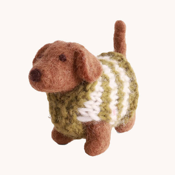 Gry & Sif Dog - dachshund with knitted wweater