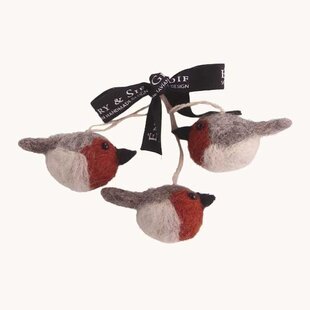 Mini round rusti red birds