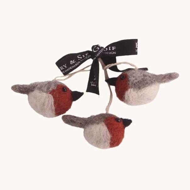 Gry & Sif Mini round rusti red birds