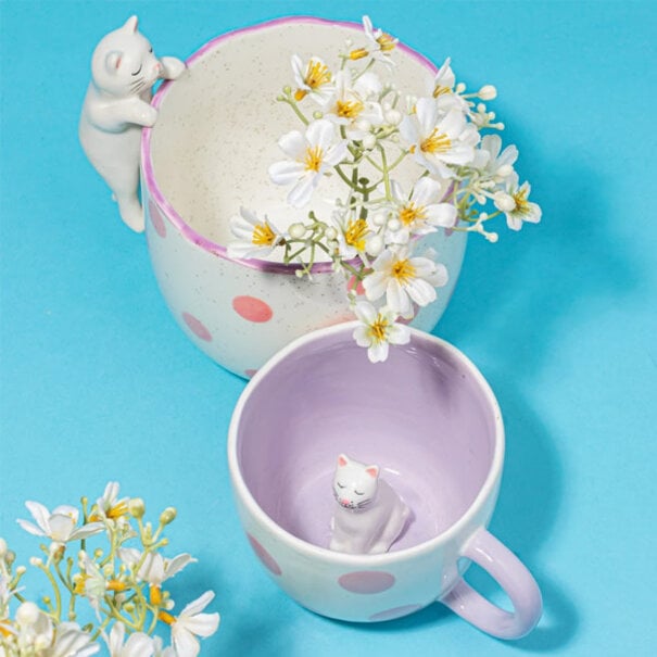 Sass & Belle Peeking Cat Planter