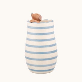 Peeking sausagedog vase