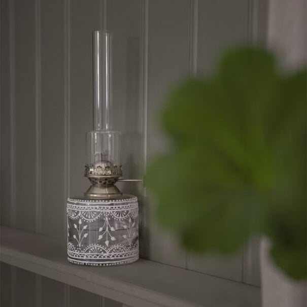 Strömshaga Kerosene Lamp Marja Straight White Small