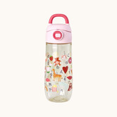Plastic Kids Drinking Bottle with ABC Print -  Pink - 550 ml