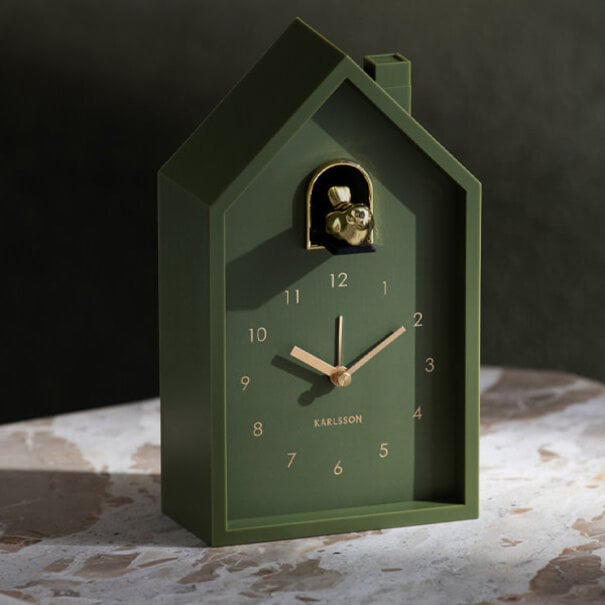 Karlsson Alarm clock Modern Cuckoo Oro  luxury green