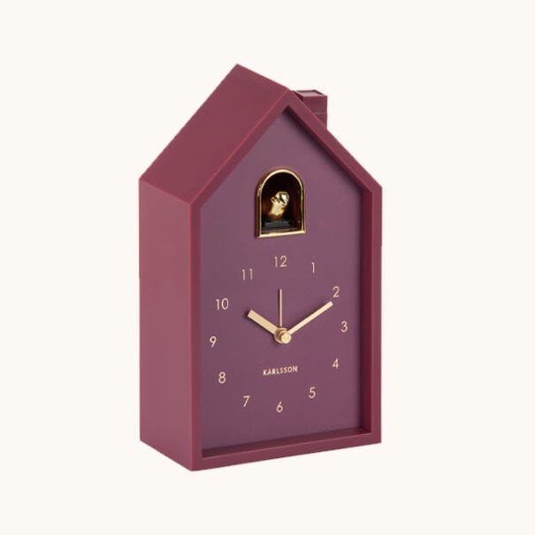 Karlsson Alarm clock Modern Cuckoo Oro  dark mauve