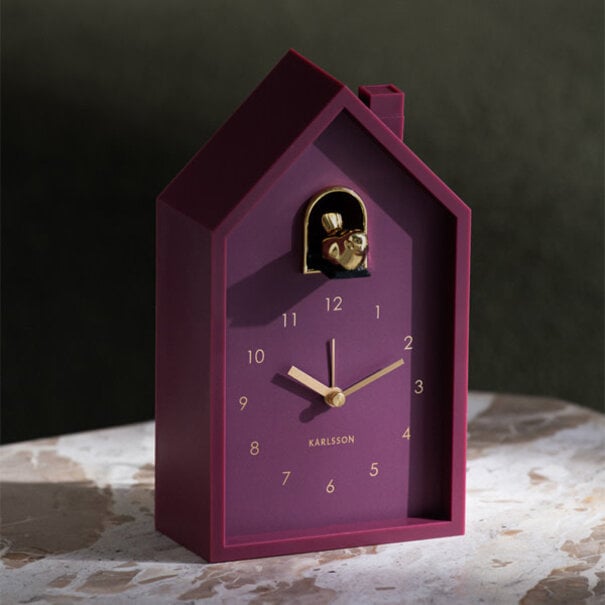 Karlsson Alarm clock Modern Cuckoo Oro  dark mauve