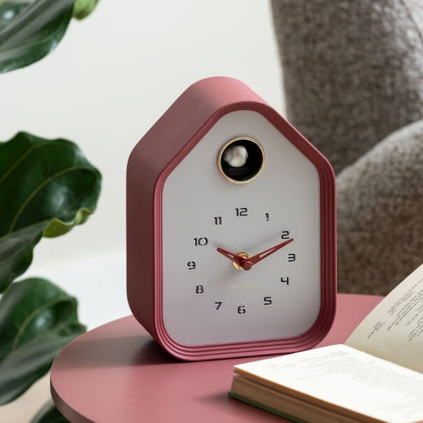 Karlsson Wall/table clock Reina Cuckoo  burgundy red
