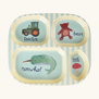 Melamine Kids 4 Room Plate with Blue ABC  Print