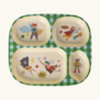 Melamine Kids 4 Room Plate with Hero Print - Green
