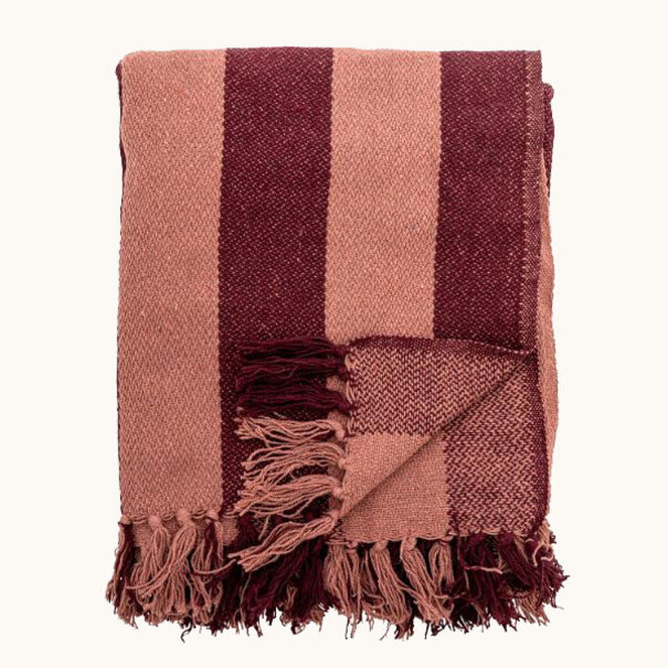 Bloomingville Frello Throw, Red, Mixed Fibres