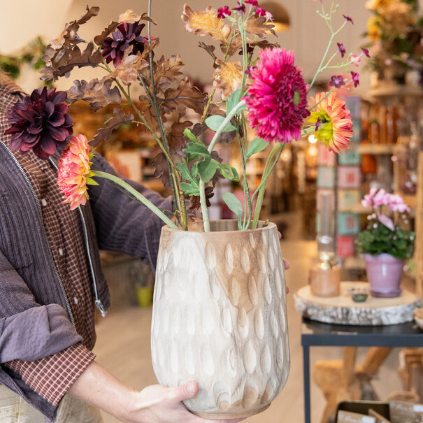 Mevrouw Potjes Vaas met boeket Amy