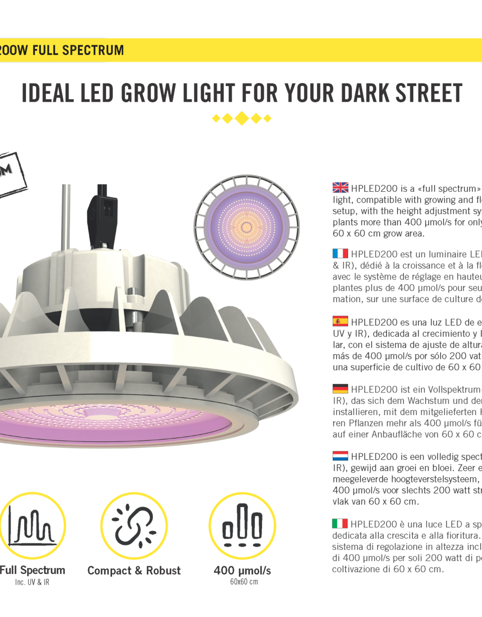 Secret Jardin SECRET JARDIN HPLED200 FULL SPECTRUM GROEI & BLOEI LED 200 WATT