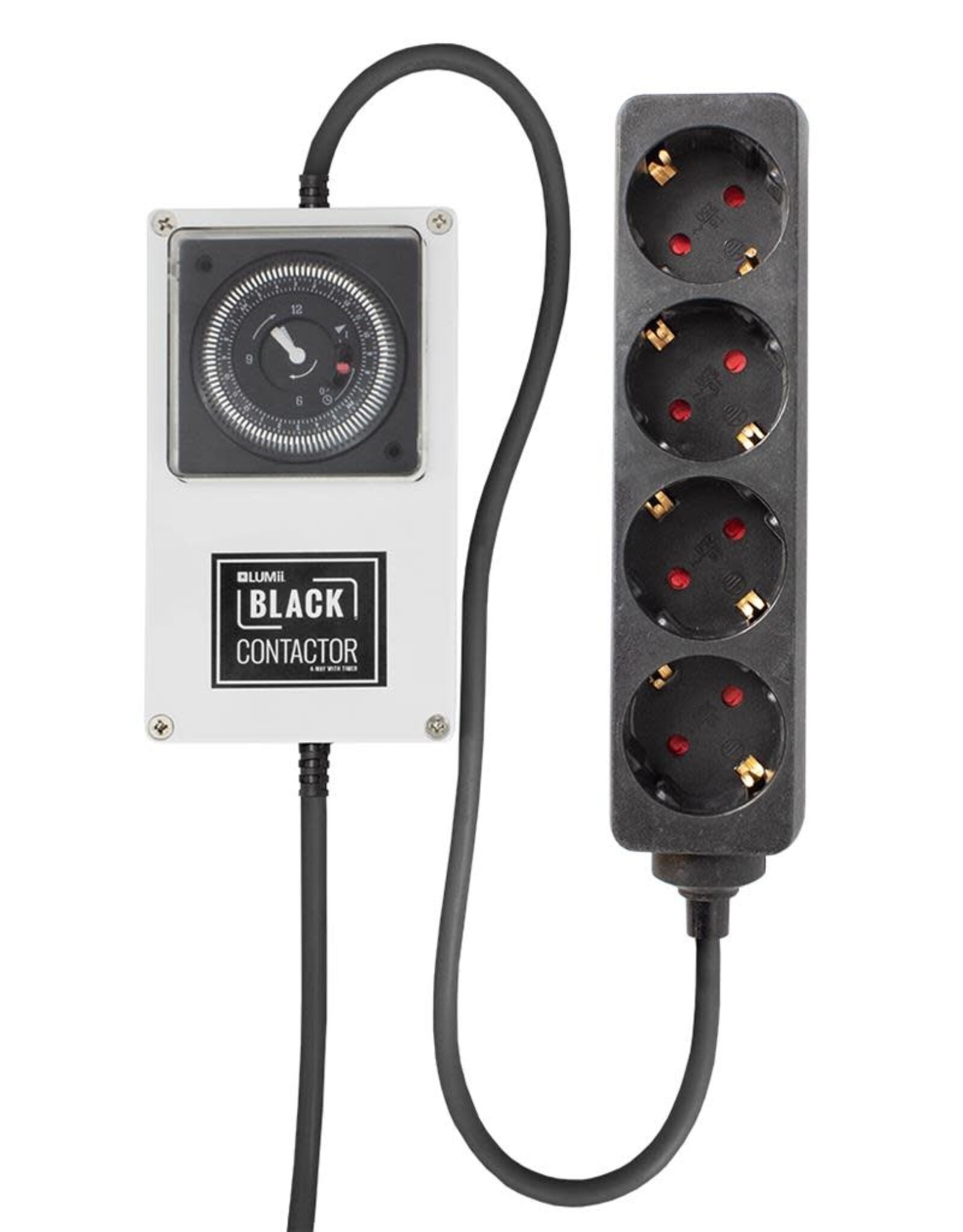 LUMii LUMii BLACK 4-Way Schuko (CEE 7/3) Contactor Timer