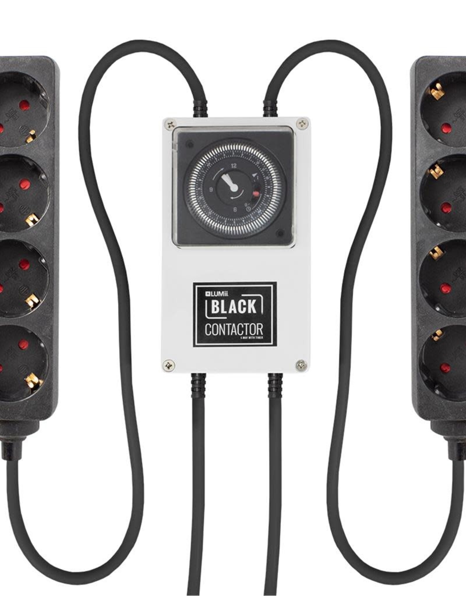 LUMii LUMii BLACK 8-Way Schuko (CEE 7/3) Contactor Timer