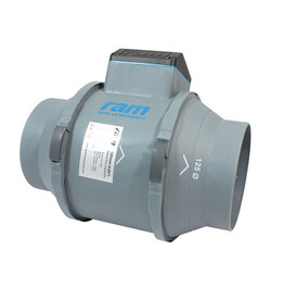 RAM RAM Mixed-Flow Inline Fan - 125mm - 284m³/hr - Low Speed - 248m³/hr
