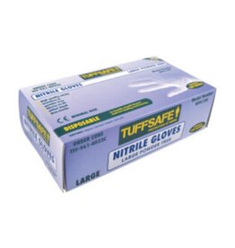 Nitrile Blue Nitrile Gloves - Box of 100 - Large - Powder Free, Disposable
