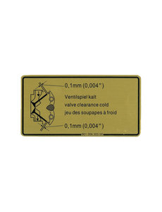  Sticker, adjustment valve clearance (Porsche 911 - 1970-1994 / Porsche 911/912 - 1965-1969 / Porsche 914 - 1970-1976)