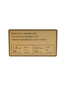  Sticker, tyre pressure (Porsche 911 - 1970-1973 / Porsche 911/912 - 1965-1969 / Porsche 914 - 1970-1976)