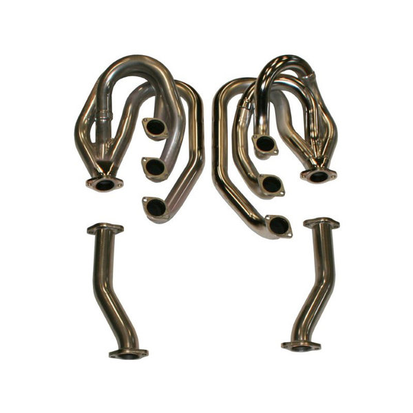 Racing header set without heating function, with pipes, Stainless Steel (Porsche 911 - 1965-1978)