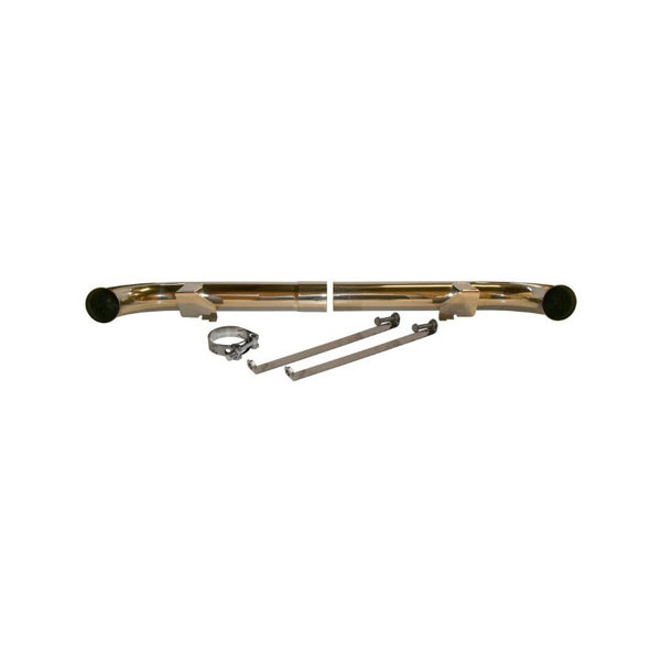 Side exhaust bypass pipe with 2 mounting straps. Stainless Steel, polished (Porsche 911 - 1989-1994)